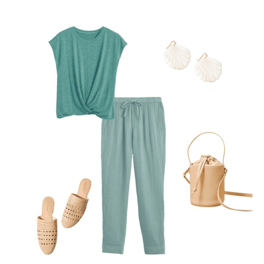 Lou & Grey Triple Cloth Joggers in TEAL